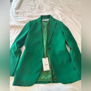 Zara Women's Vibrant Green Suit Jacket